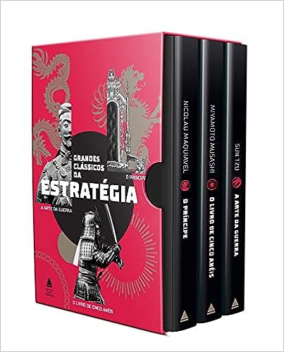 Oferta Box Estratégia, com 40% de desconto. Contem os Livros A Arte da Guerra, O Príncipe e O Livro dos Cinco Anéis