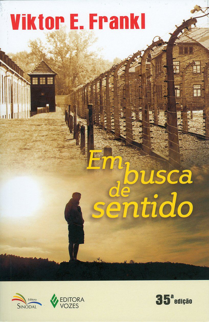 Capa do livro Em Busca de Sentido, de Viktor E. Frankl, clássico da psicologia existencial sobre liberdade interior e resiliência humana.